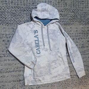 Cabela's Men's White and Gray Hoodie